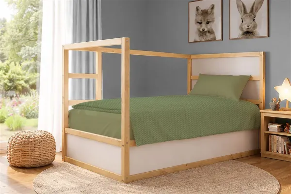 Κουβέρτα Πικέ Μονόχρωμη 325 gr/m² 165x270 Olive 100% Cotton