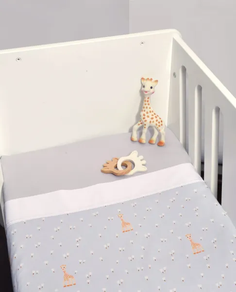 Σεντόνια Λίκνου Σετ 2τ -75x110-100% Βαμβάκι Design 505 Sophie La Girafe