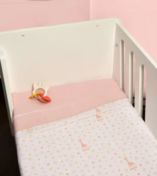 Σεντόνια Λίκνου Σετ 2τ -75x110-100% Βαμβάκι Design 502 Sophie La Girafe