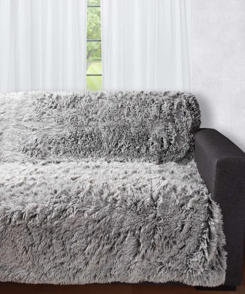 Διακοσμητικό μαλλιαρό ριχτάρι 5336 (145cm x 195cm) δίχρωμο/μαύρη βάση
