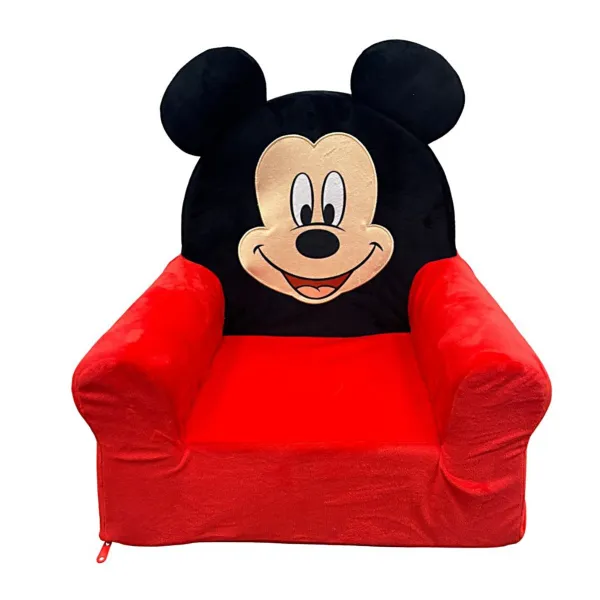 Παιδική Πολυθρόνα Disney Mickey Mouse 34x47x48 cm Κόκκινη-Μαύρη Velboa