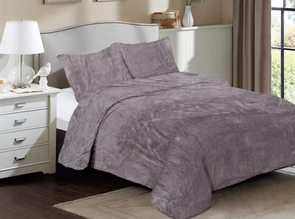 Κουβέρτα Coral Fleece Solid 06 160X220 Grey 100% Polyester