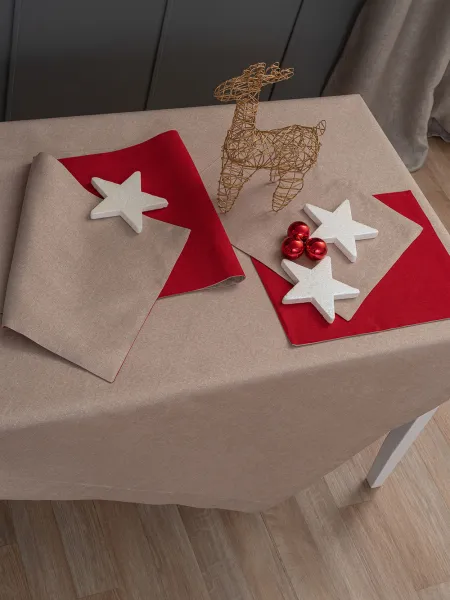 Τραπεζομάντηλο Christmas Collection 140x180 cm Beige