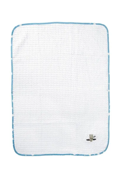 Κουβέρτα Πικέ Με Κέντημα bebe Aviator 184 80X110 White-Sky Blue 100% Cotton