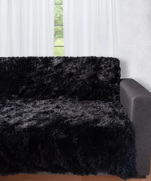 Διακοσμητικό μαλλιαρό ριχτάρι 5336 (145cm x 195cm) μαύρο