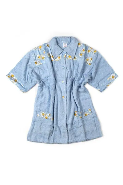 ΜΠΟΥΡΝΟΥΖΙ MINI Γυναικείο με γιακά Sky Blue L 500 gsm 100% Cotton