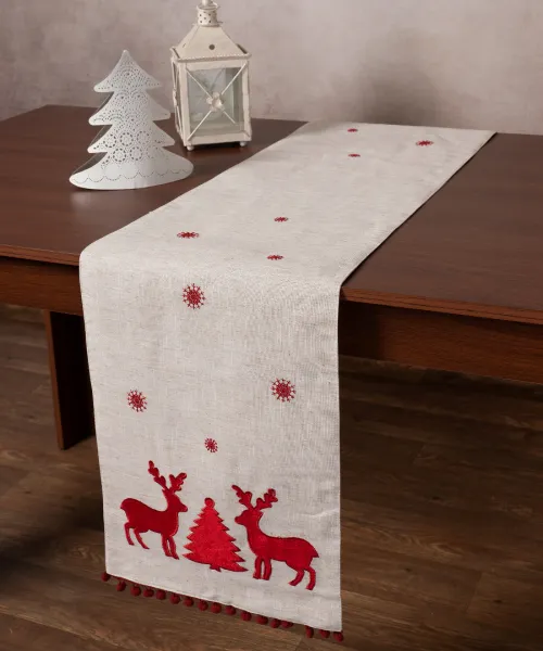 Χριστουγεννιάτικη τραβέρσα NW345 (35cm x 175cm) άμμου