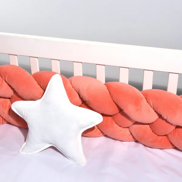 Πλεξούδα βελουτέ 20Χ200 cm Κοραλλί Τετραπλή Design 9060 Oliver Baby