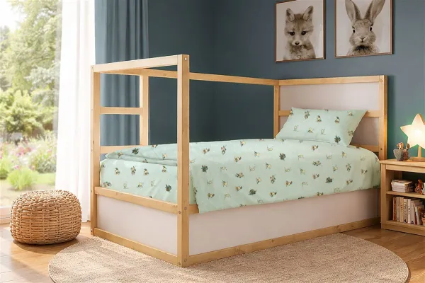 Παπλωματοθήκη Εμπριμέ kids Bear's Playtime 593 160X240 Mint 100% Cotton