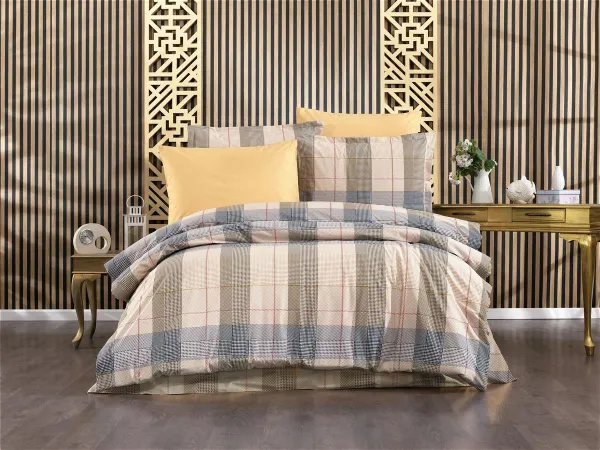 Παπλωματοθήκη Εμπριμέ Αντιγόνη 340 160X240 Beige 100% Cotton Flannel