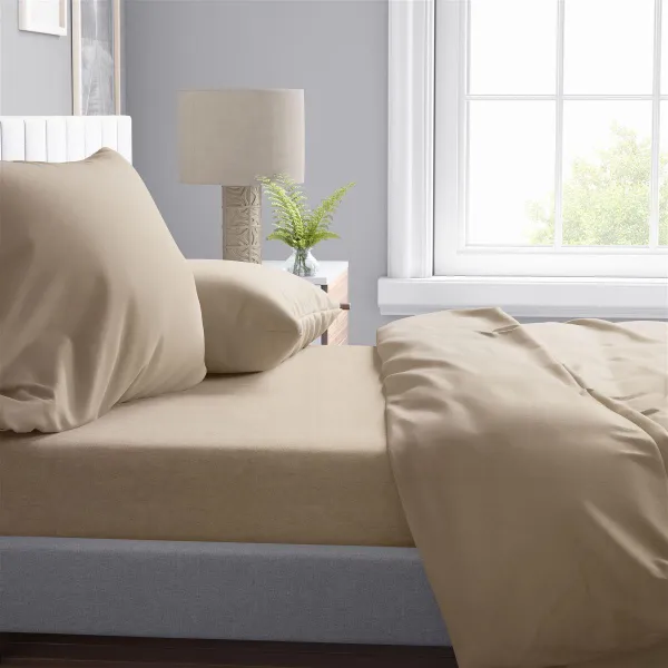 Σεντόνια Σετ 4 τεμ Solid 502 220X240 Beige 100% Cotton