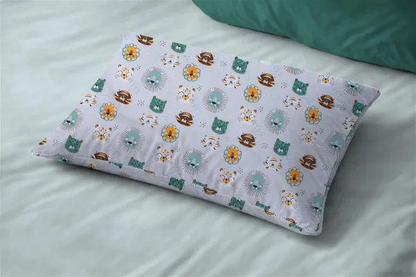 Μαξιλαροθήκη Εμπριμέ bebe Big Cats 28 35X45 Light Aqua 100% Cotton