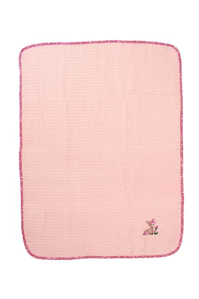 Κουβέρτα Πικέ Με Κέντημα bebe Deer 196 80X110 Pink 100% Cotton
