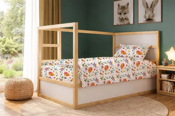 Παπλωματοθήκη Εμπριμέ kids Dinosaur 520 160x240 White-Orange 100% Cotton