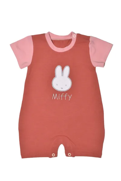 Miffy Φορμάκι Καλοκαιρινό Με Κέντημα Ροζ Σκούρο 3 Μηνών