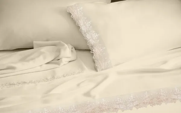 LACE ΝΥΦΙΚΟ ΚΟΥΒΕΡΛΙ ECRU ΥΠΕΡΔΙΠΛΟ MAKIS TSELIOS 220x240cm