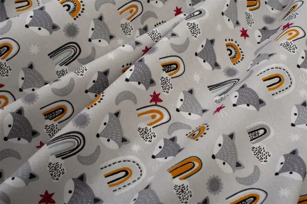 Σεντονάκι Λίκνου bebe Fox 527 80X110 Grey 100% Cotton