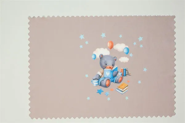 Σουπλά Φαγητού Bebe Studying Bear 35x50 cm Μπεζ-Καφέ Polyester
