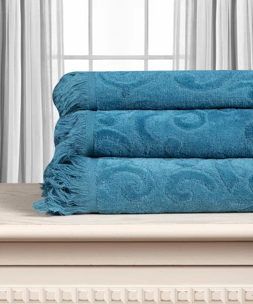 Βαμβακερή ζακάρ πετσέτα ALICIA 520gsm (80cm x 150cm) teal