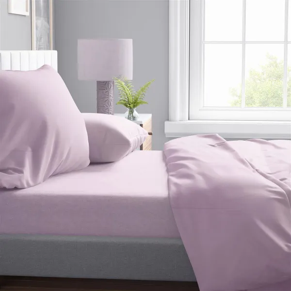 Σεντόνια Σετ 4 τεμ Solid 506 220X240 Light Purple 100% Cotton