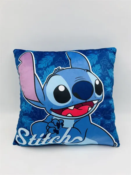 Βελούδινο Διακοσμητικό Μαξιλάρι Disney Stitch 38x38 cm Dark Blue