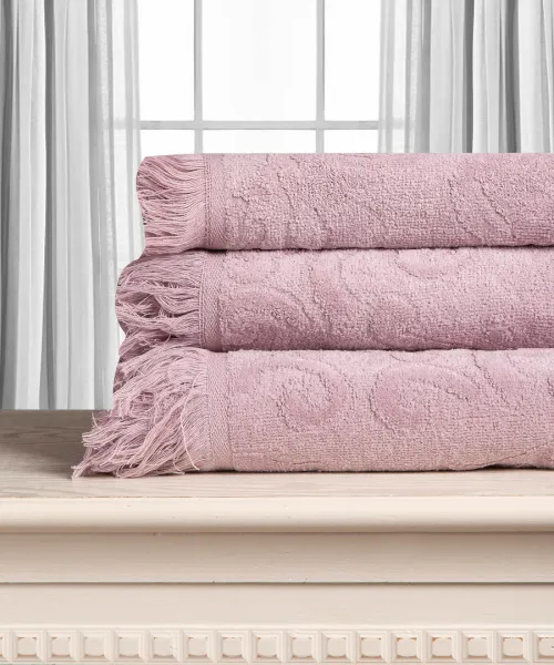 Βαμβακερή ζακάρ πετσέτα ALICIA 520gsm (80cm x 150cm) mauve