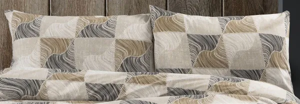 Μαξιλαροθήκη Εμπριμέ Κλεοπάτρα 609 50X70 Beige-Black 70/30 Cott/Pol