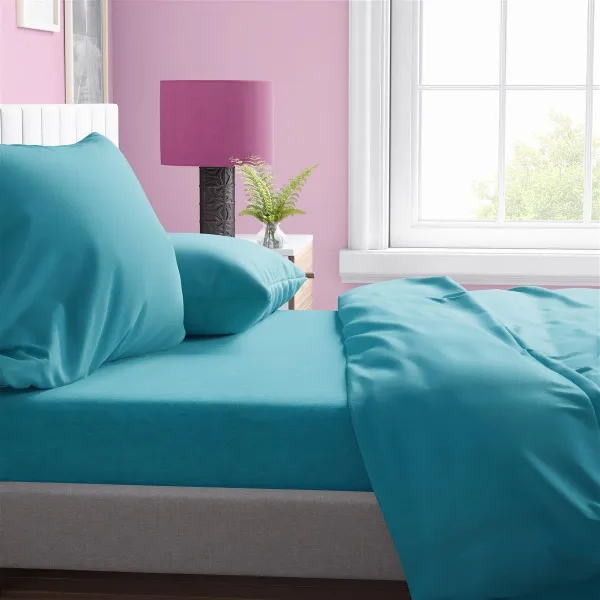 ΣΕΝΤΟΝΙΑ ΣΕΤ 4 τεμ Solid 493 240X270 Turquoise Cotton 100%