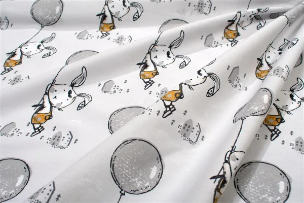 Σεντονάκι Λίκνου bebe Floating Bunny 715 80X110 Grey 100% Cotton