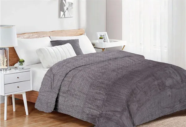 Κουβέρτα Coral Fleece Jacquard Brick 06 160X220 Grey 100% Polyester