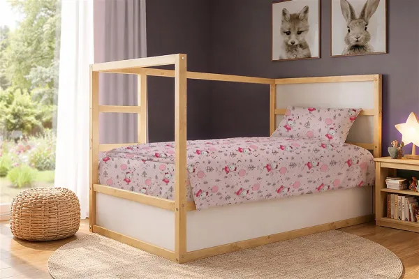 Σεντόνια Εμπριμέ Σετ 2 τεμ kids Ballerina Bear 598 160X240 Pink 100% Cotton