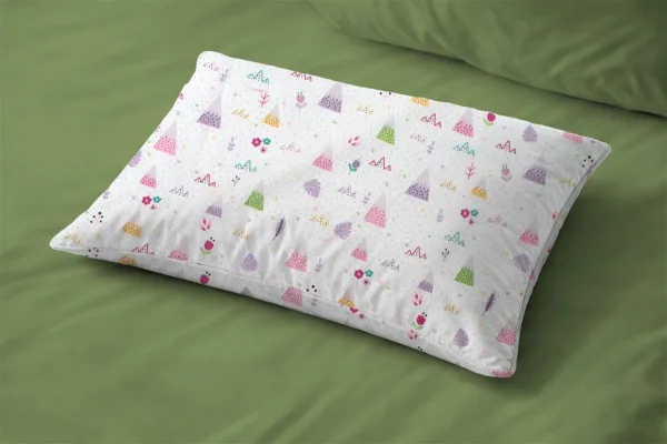 Μαξιλαροθήκη Εμπριμέ bebe Whimsical Mountainside 587 35X45 White-Pastel Lilac 100% Cotton
