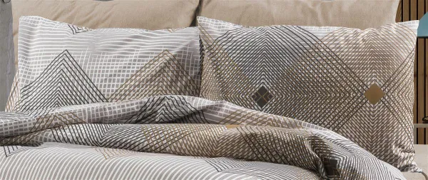 Μαξιλαροθήκη Εμπριμέ Καλλιρόη 603 50X70 Grey-Mocha 70/30 Cott/Pol