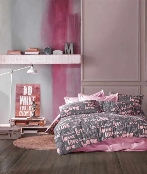 ΣΕΝΤΟΝΙΑ ΕΜΠΡΙΜΕ ΣΕΤ 4 τεμ Αγάπη 299 240X270 Grey-Lila 70/30 Cott/Pol