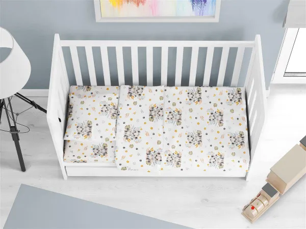 ΚΑΤΩΣΕΝΤΟΝΟ ΜΕ ΛΑΣΤΙΧΟ bebe Lion Cub 531 0,70X1,40X0,15 Grey 100% Cotton