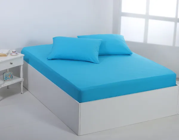 Βαμβακερό σεντόνι essentials (125cm x 200cm + 35cm) river blue