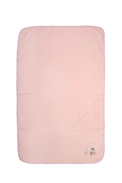 Κουβέρτα Πικέ Με Κέντημα bebe Stork 192 80X110 Pink 100% Cotton