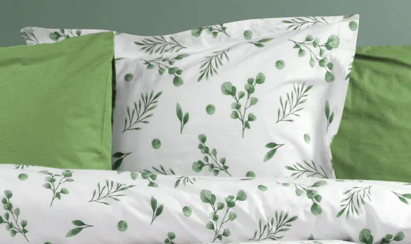 Μαξιλαροθήκη Εμπριμέ Μυρτώ 351 50X70 Green 100% Cotton Flannel