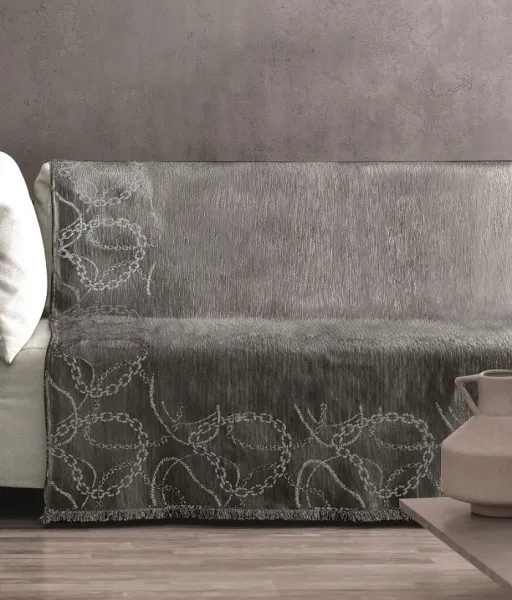 MONOΘ.ΡΙΧΤΑΡΙ CADENA GREY2 180Χ180 100% CHENILLE