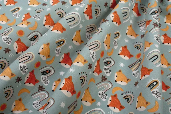 Σεντονάκι Λίκνου bebe Fox 528 80X110 Pale Cyan 100% Cotton