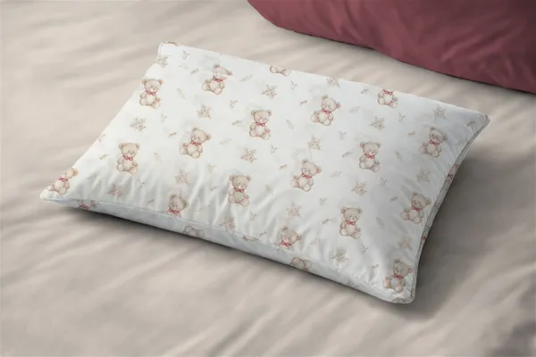 Μαξιλαροθήκη Εμπριμέ bebe Newborn Bear 716 35x45 White-Beige 100% Cotton
