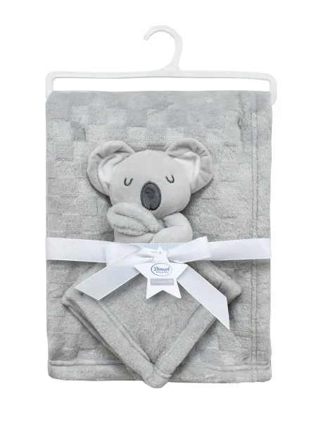 Νάνι-Πανάκι Παρηγοριάς bebe σετ 2 τεμ. Koala 10 33X33 & Κουβέρτα Coral Fleece 75X100 cm Grey 100% Polyester