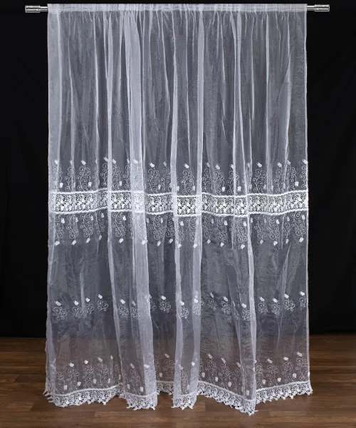 Κουρτίνα MK15 (280cm x 300cm) με τρέσα λευκή