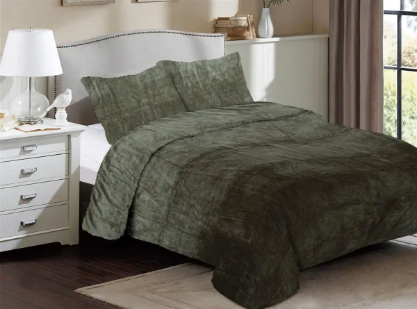 Κουβέρτα Coral Fleece Solid 07 160X220 Olive 100% Polyester