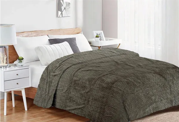 Κουβέρτα Coral Fleece Jacquard Brick 07 220X240 Olive 100% Polyester