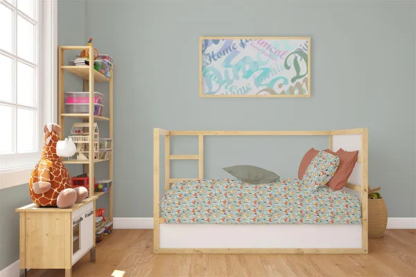 Κατωσέντονο Με Λάστιχο bebe Fox 528 0,70X1,40X0,15 Pale Cyan 100% Cotton