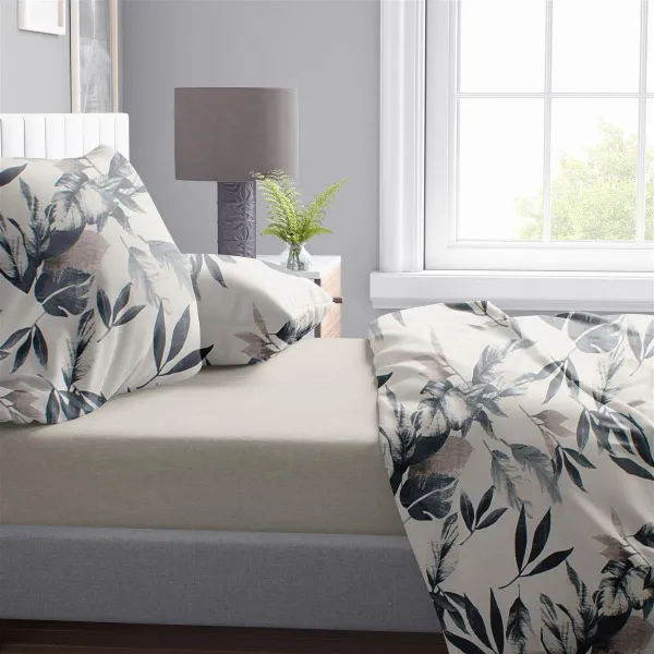 Παπλωματοθήκη Εμπριμέ Ευριδίκη 710 220X240 Ecru-Black 100% Cotton