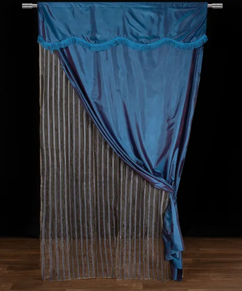 Κουρτίνα maria (150cm x 280cm) με τούνελ μπλέ