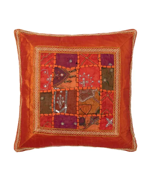 Μαξιλαροθήκη antic με φάσα (60cm x 60cm) πορτοκαλί