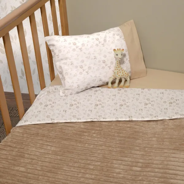 Minky ΝEW Κοτλέ Κουβέρτα Κούνιας Διπλής Όψης 100x150 Des.506 SOPHIE LA GIRAFE
